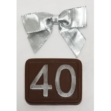 40 Embossed on a Chocolate  Square